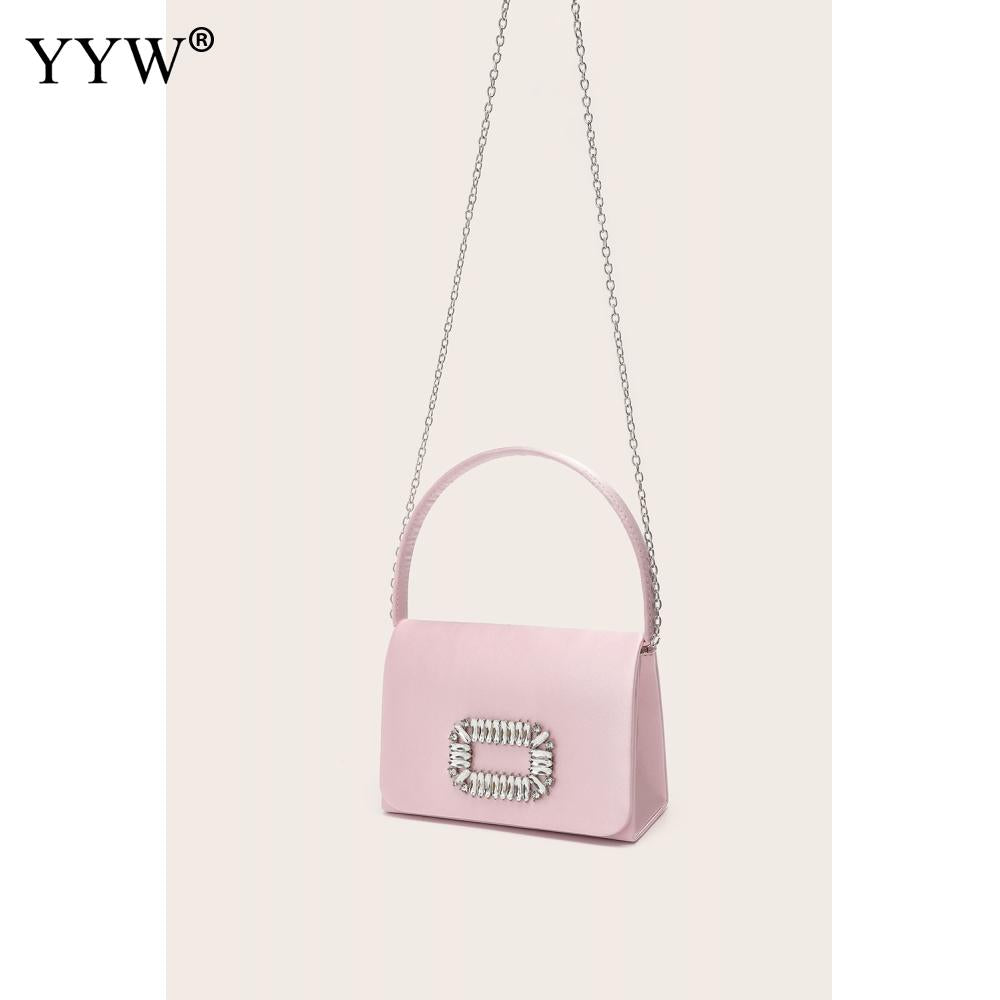 2023 nuove mini borse rosa per le donne pochette da sera per banchetti con catena borse casual in modalità piccola festa elegante Bgas in pelle PU
