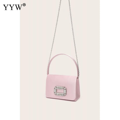 2023 nuove mini borse rosa per le donne pochette da sera per banchetti con catena borse casual in modalità piccola festa elegante Bgas in pelle PU