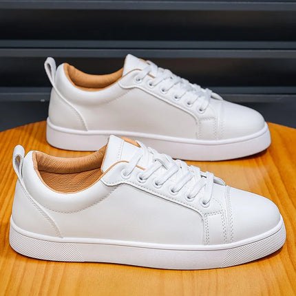Men's High-End Casual Red Sole Board Oes Waterproof Sports Commuter Busin White Oes Simple Design Versatile Briti Sle