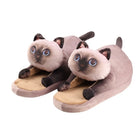 Tortoiseshell Cat EVA Cat Hugging Slippers Soft Creative Plush Kitty Slippers Cozy Animal Winter Fluffy Slides Women