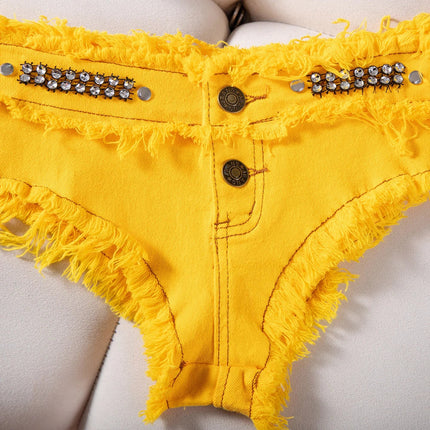 Womens Low Waist Denim Jeans Shorts Hottie Sexy Nightclub Mini Shorts Pants Jeans Slim Young Ladies White Pole Dance Hotpants PlatiNum