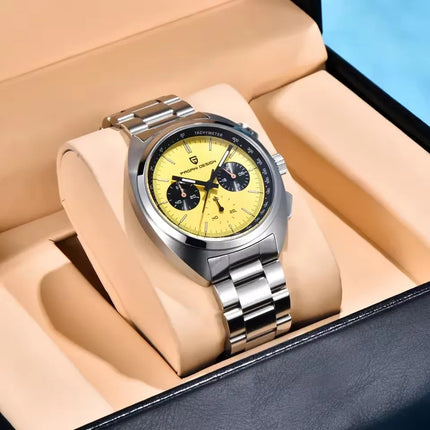 PAGANI DESIGN 2026 Nuovo Orologio al Quarzo con Quadrante Panda, Tutto in Acciaio, Movimento Giapponese, Cronografo di Lusso, Zaffiro, Luminoso, Impermeabile, Orologio da Uomo