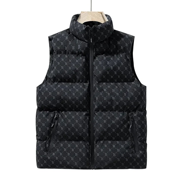 2025  Men's down Cotton Vest Autumn Winter New Style Youth Shoulder Warm Outerwear Men's Tank Top Vest Jacket