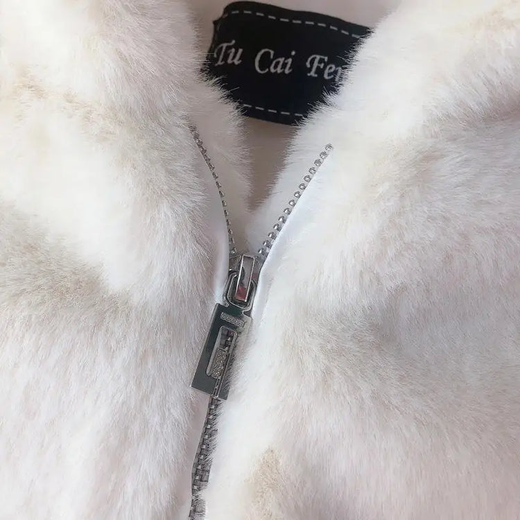 Cosy Loose Faux Fur Coat Womens Faux Fur Fuzzy Hooded Fluffy Ears Surcoat Overcoat Woman Winter Warm Outerwear Snowy Day Wrap