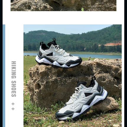 RAX Running Shoes Men&Women Outdoor Sport Shoes Breathable Lightweight Sneakers Air Mesh Upper Anti-slip Natural Rubber Outsole PlatiNum