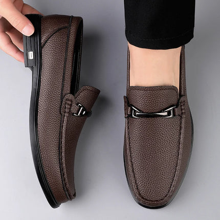 Mocassini in Vera Pelle per Uomo, Scarpe Casual Classiche per Lavoro e Pendolarismo, Slip-on Comodi per Passeggiate