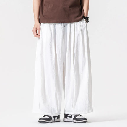 Pantaloni Harem Oversize da Uomo Leggeri Sottili Traspiranti Tinta Unita Stile Harajuku Gamba Larga Casual Moda Pantaloni Dritti Uomo 5XL