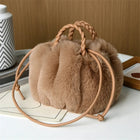 Women's Crossbody Pumpkin Plush Bag Cute Tote Bags Autumn Winter Fashion Solid Color Handbag Travel Shoulder Bags PlatiNum