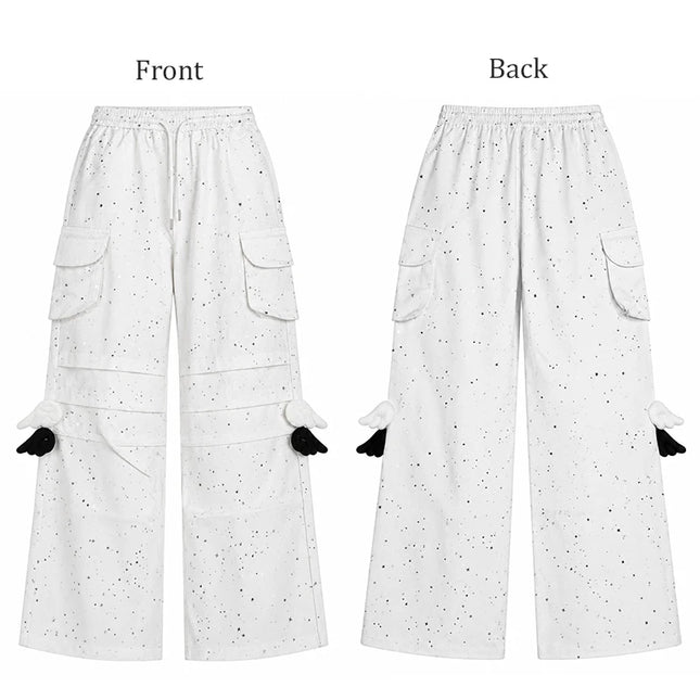 REDDACHiC Star Sequined Women Y2k Pants Causal Shiny Low Rise Elastic Waist Drawstring White Baggy Cargo Joggers Kpop Bottoms