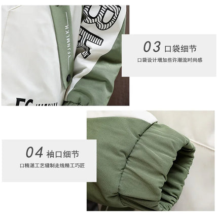 Winter Warm Hooded patchwork Jacket+Pant 2-piece Set Men Set Sports Suit Fleece Thickened Sportswear Casual Men Tracksuit