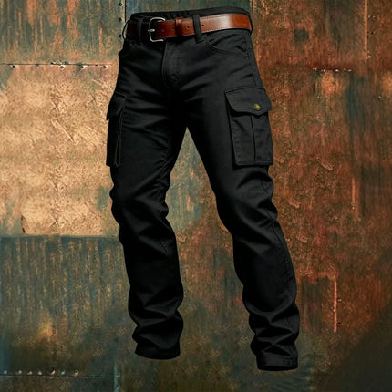 2026 Cotton Men's Pants Large Size Multi-pocket Loose Overalls Outdoor Sports Training Jogging Casual Pants Loose Comfortable