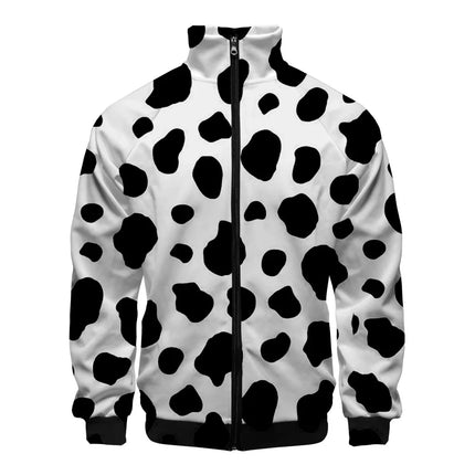 Black White Cow Pattern Hoodie Hooded Sweatshirt Hoodie Cosplay Costume New Fleece Harajuku Jacket and Coat Men Women Clothing