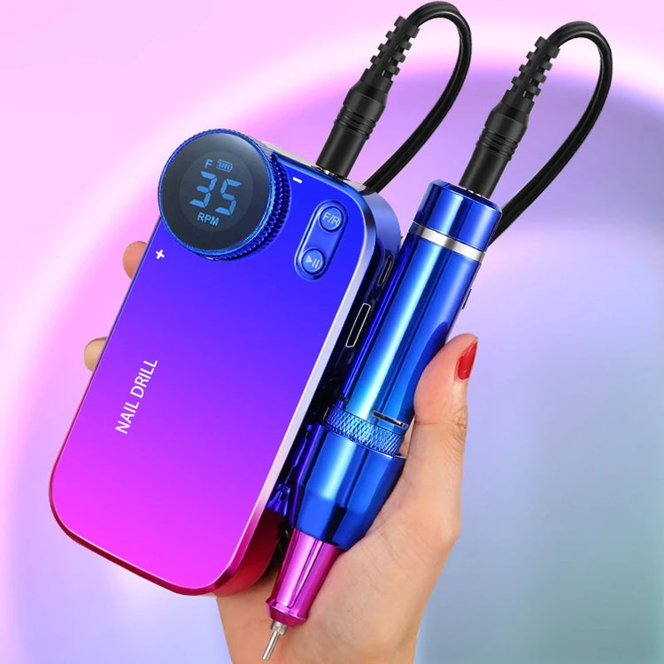 Professional Wireless Charging Electric Nail Drill Machine, 4500mAh Battery, Long Lasting Runtime, Remove Gel Nails, Nail Shaping & Polishing, Manicure Pedicure Kit for Home & Salon Use
