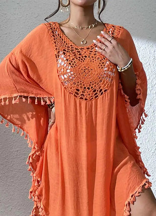 Abito Copricostume Estivo da Donna con Scollo Quadrato, Protezione Solare, Vestibilità Ampia, Traforato, per Spiaggia e Vacanze platinumshop