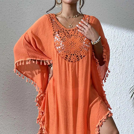 Abito Copricostume Estivo da Donna con Scollo Quadrato, Protezione Solare, Vestibilità Ampia, Traforato, per Spiaggia e Vacanze platinumshop