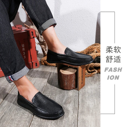 2025 Estate Scava Fuori Penny Mocassini Da Uomo Scarpe Da Barca Traspirante Uomo Mocassini In Pelle Slip On Appartamenti Mens Casual Scarpe Da Guida