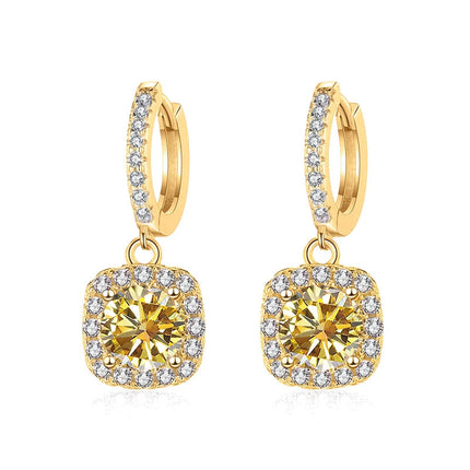 JoyceJelly 1ct GRA Certified Moissanite Earrings For Women 18 Color VVS D Solid Sterling Silver 925 Plated 18K Gold Fine Jewelry PlatiNum