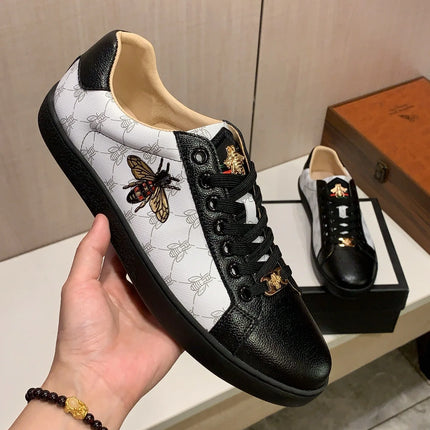 Men's Handmade Leather Sneakers Luxury Casual Comfortable Breathable All-Season Running Sports Shoes Fashionable