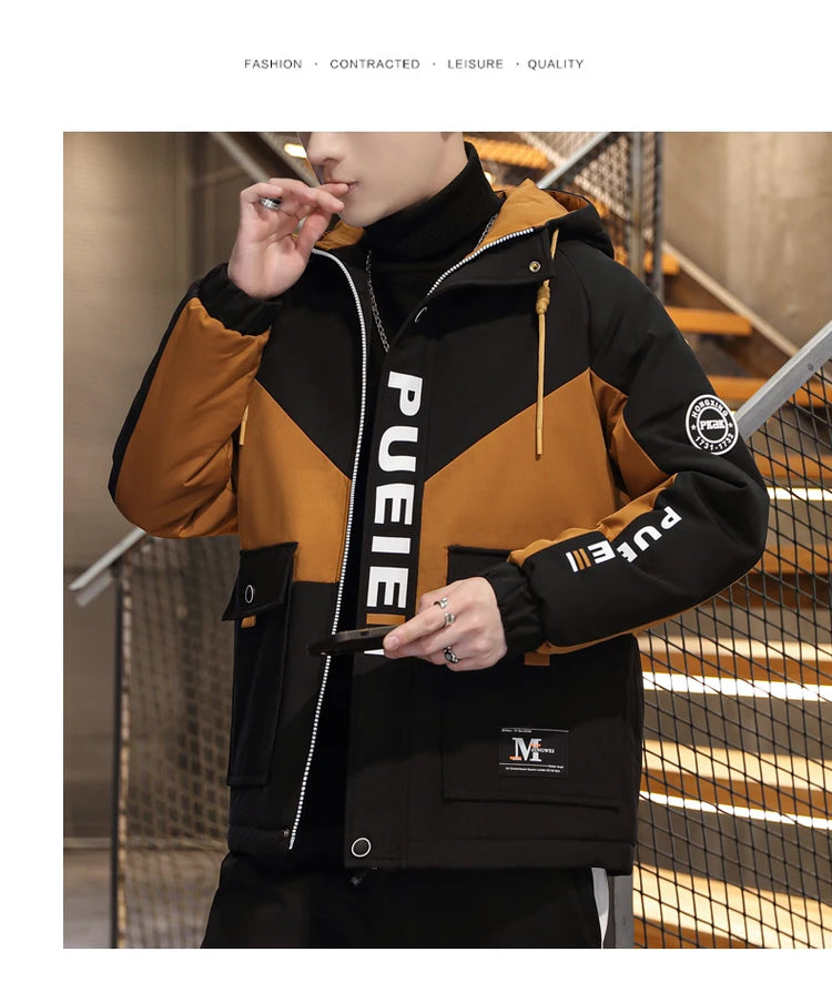 Fashion Men's Hooded Jackets 2026 Spring Autumn Youth High Streetwear Loose Casual Coat Outdoor Zipper Windbreaker Tops Clothing