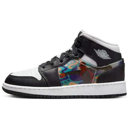 Scarpe da basket da ragazza Nike Authentic Air Jordan 1 Mid GS DR9495-001 platinumshop