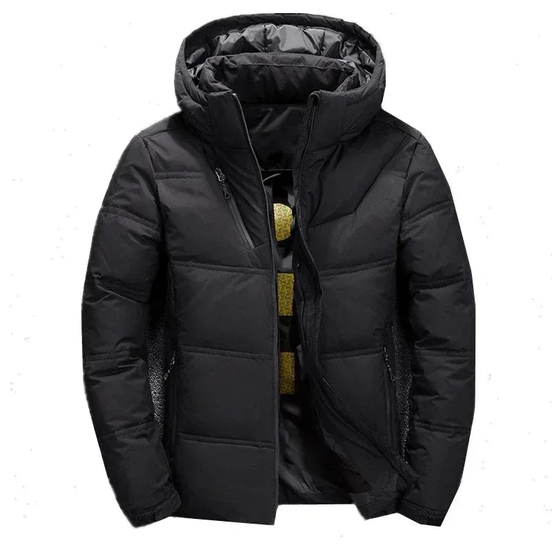 -20 Degree Down Jacket Male Winter Parkas Men White Duck Down Jacket Hooded Outdoor Thick Warm Padded Snow Coat Oversize M-4XL - PlatiNum