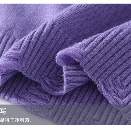 Solid Color Trendy Loose Knit Sweater With Coarse Yarn Weaving Pattern For Autumn And Winter Men's Top And Street Pullover