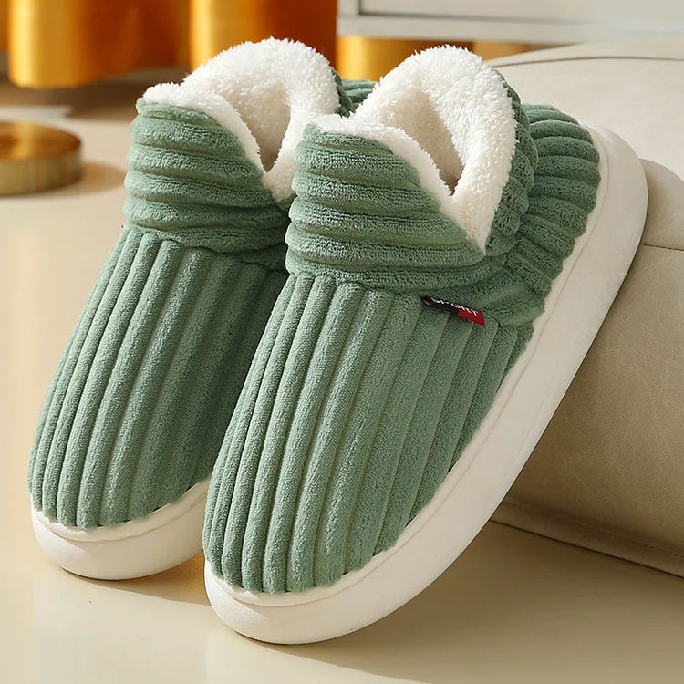 Shevalues Winter Men Slippers Short Plush Men Cotton Boots Indoor Fluffy House Fur Slippers Men Casual Soft Fur Furry Men Shoes