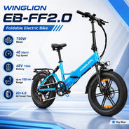 WINGLION EB-FF2.0 Bicicletta Elettrica Pieghevole da Donna, Motore 750W, Batteria 48V 15Ah, Autonomia 100KM, Velocità 40KM/H, Pneumatici Fat 4.0 da 20 Pollici, E-bike Pieghevole per Tutti i Terreni