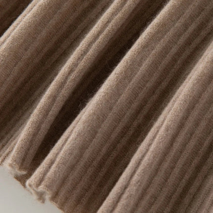 Women 100% Cashmere Skirt High Quality 2026 New Collection Knitwear Spring Winter Korean Popular Skirt Female Pleated Skirt PlatiNum