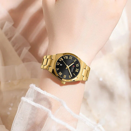 CURREN Orologio da donna, Orologi da donna, Orologi da donna, Abito alla moda impermeabile Bracciale in acciaio inossidabile Orologi analogici Data platinumshop