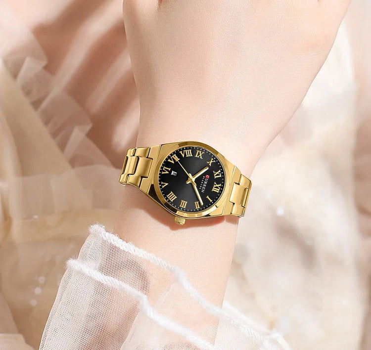 CURREN Orologio da donna, Orologi da donna, Orologi da donna, Abito alla moda impermeabile Bracciale in acciaio inossidabile Orologi analogici Data platinumshop