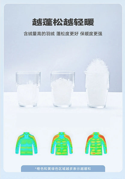 2024 Piumino corto con cappuccio, piumino da uomo in tinta unita, caldo cappotto casual in piuma d'anatra bianca