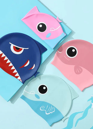 Cuffia da nuoto per bambini con dinosauro simpatico cartone animato Cuffia da nuoto per ragazzi e ragazze Cuffia da nuoto per bambini impermeabile ad alta elasticità in silicone morbido