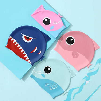 Cuffia da nuoto per bambini con dinosauro simpatico cartone animato Cuffia da nuoto per ragazzi e ragazze Cuffia da nuoto per bambini impermeabile ad alta elasticità in silicone morbido
