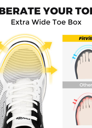 FitVille Scarpe da pickleball larghe da uomo Scarpe da tennis Scarpe da tennis da cancha intera con supporto per l'arco plantare Scarpe sportive leggere antiscivolo