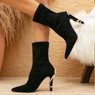 Eilyken Concise Cosy Black Thin Heels Ankle Boots Women Shoes High Quality Pointed Toe Chelsea Short Booties