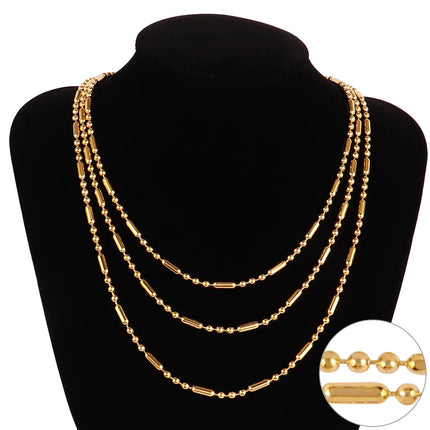 316 Stainless Steel Necklaces For Women Necklace Long Beads Chain Necklace Choker Necklace Bead Necklace Fashion Jewelry Gift PlatiNum