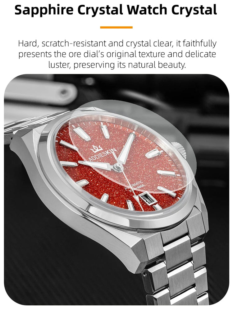 AddiesKIN Men Watch BGW9 Luminous Blue Goldstone Dial Sapphire Glass 20Bar Waterproof Japan 9015 K010 Automatic Mechanical Watch