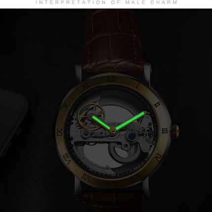AKDPN Men's Watches Automatic Mechanical Stainless Steel Men's Wrist Watch Skeleton Automatic Watches for Man Watch Montre Homme