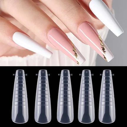 Poly Nail Gel Nail Forms Molds Full Cover Arch Square Dual Nail Forms Extension False Nail Tips for Manicure Manicure Tools 60Pc 2028
