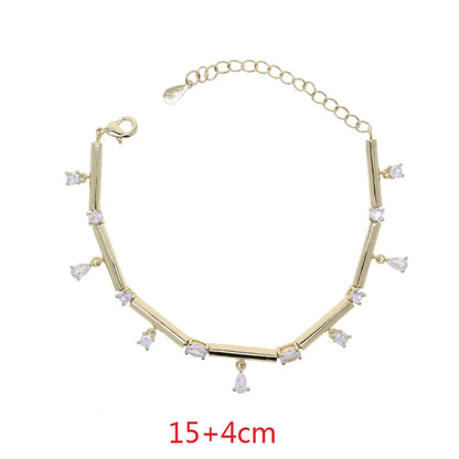 Nuovo speciale color oro Goccia d'acqua Bling Ovale CZ Collana girocollo Lariat Lunga barra a goccia a forma di Y Lunga nappa Gioielli da donna 2025