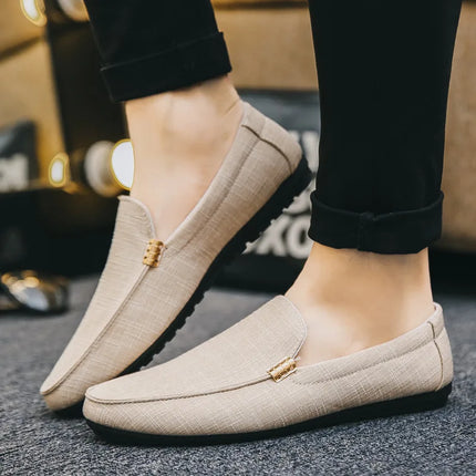 Scarpe casual da uomo in tela slip on mocassini alla moda per uomo abito di lusso scarpe da guida appartamenti formali per feste di matrimonio taglie forti