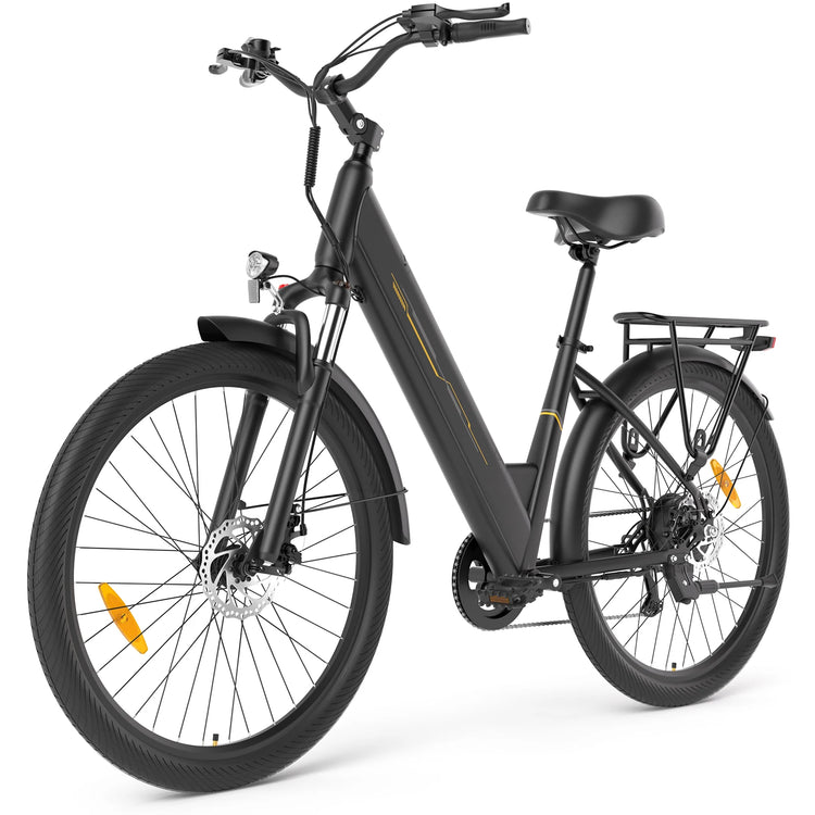 J1 Bici Elettrica 250W Pedelec, Batteria Rimovibile 36V 15,6Ah, Autonomia Assistita fino a 100 km, Bicicletta Elettrica Trekking 27,5”, Sospensione Anteriore con Blocco, 7 Velocità, Freni a Disco, Display LCD, per Pendolar