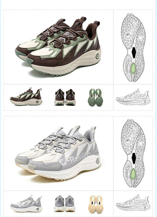 ONEMIX Scarpe da trail running da uomo Scarpe da ginnastica in pelle antiscivolo indossabili Supporto stabile Scarpe sportive fuoristrada Scarpe da ginnastica da passeggio all'aperto PlatiNum