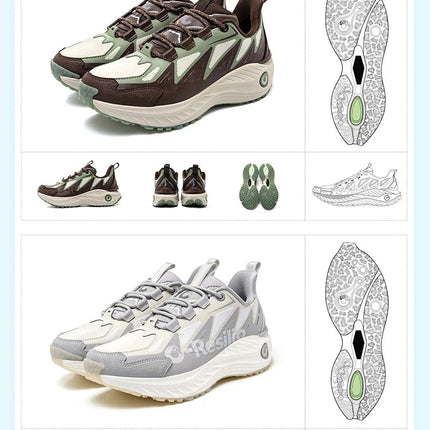 ONEMIX Scarpe da trail running da uomo Scarpe da ginnastica in pelle antiscivolo indossabili Supporto stabile Scarpe sportive fuoristrada Scarpe da ginnastica da passeggio all'aperto PlatiNum
