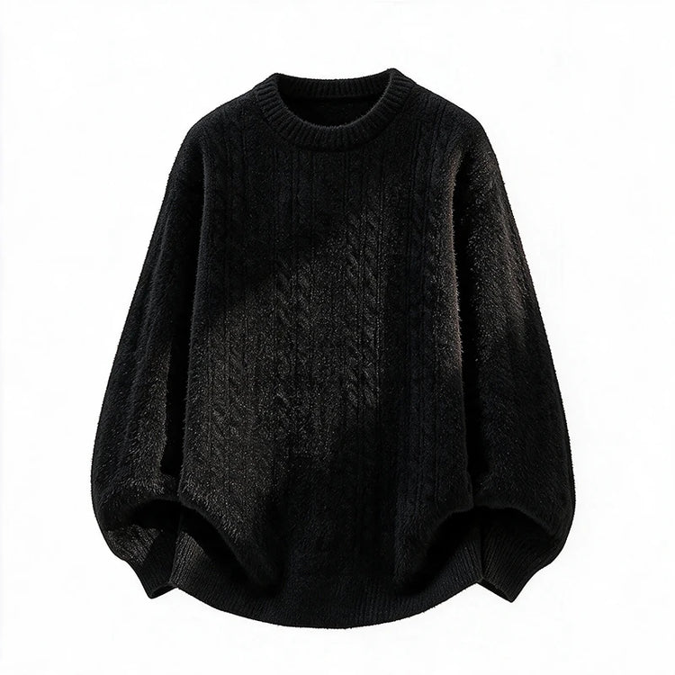 New Trendy Autumn and Winter Jacquard Pattern Pullover Sweater Casual Round Neck Color-Blocking Knit Men's Pullover