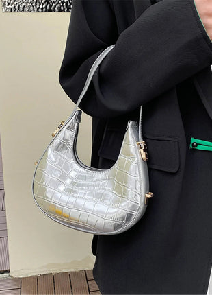 Fashion Stone Pattern Shoulder Bag Women'S Small Handle Underarm Bag Clutch Luxury Women'S Handbag Tote Bag Mini Dumpling Bag PlatiNum