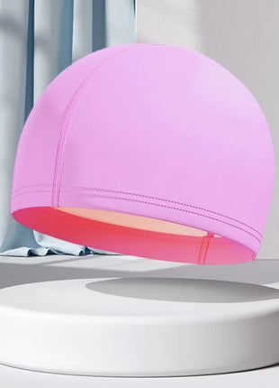 Cuffia da nuoto impermeabile in PU per bambini Adulti Cuffia da sub ad alta elasticità non costruita Protezione per le orecchie dei capelli lunghi Cuffia da nuoto unisex