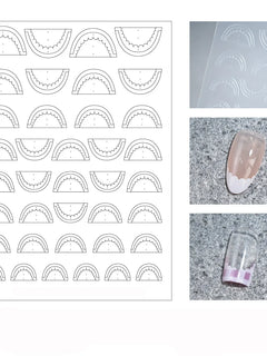 1pcs Hollow Lace Simple Fashion French Nail Stickers Self-Adhesive Slider Nail Art Decals Decoration DIY Nail Art Accessories