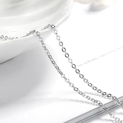Collana con Ciondolo in Argento 925, Elegante per Donne, Gioielli Nuziali in Argento Sterling, Accessori Raffinati, Regali di Moda per Feste PlatiNum